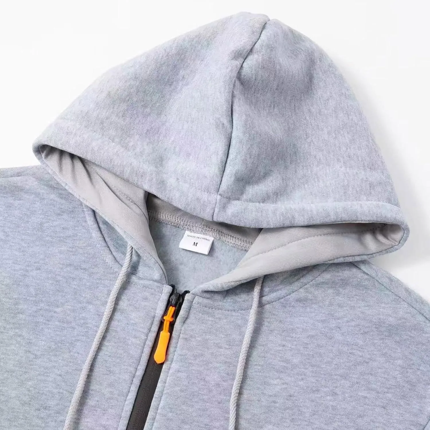 Men's Heavyweight Full Zip Fleece Hoodie Casual Cotton Hooded Fleece Drawstring Hoodies Pullover Sweatshirts