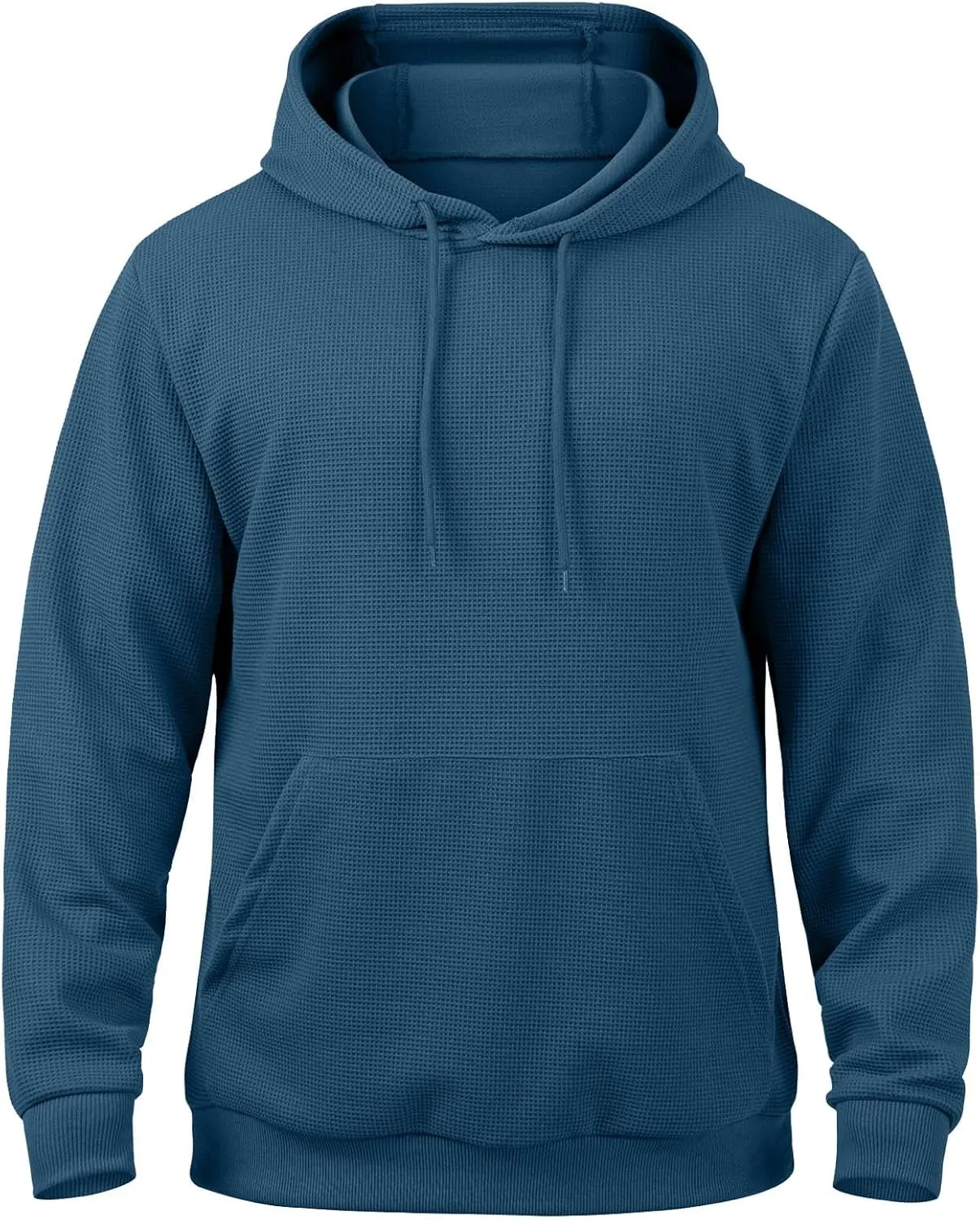 Mens Hooded Sweatshirts Pullover Causal Stylish Solid Long Sleeve Drawstring Gym Hooded Shirt Outdoor Fashion Top Tee
