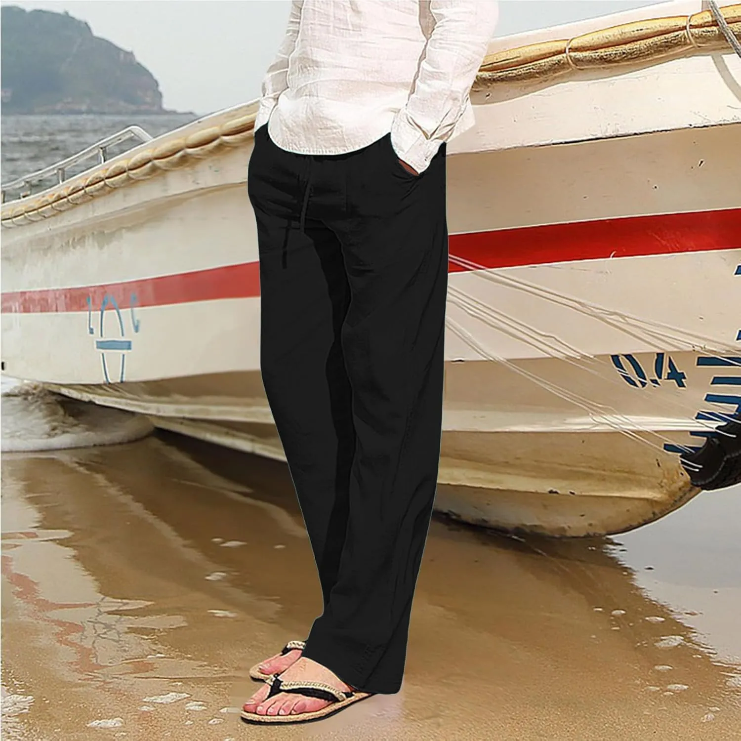 Men's Jogging Pants Casual Jogger Workout Gym Sweatpants Straight Leg Elasticated Waist Cargo Work Pant