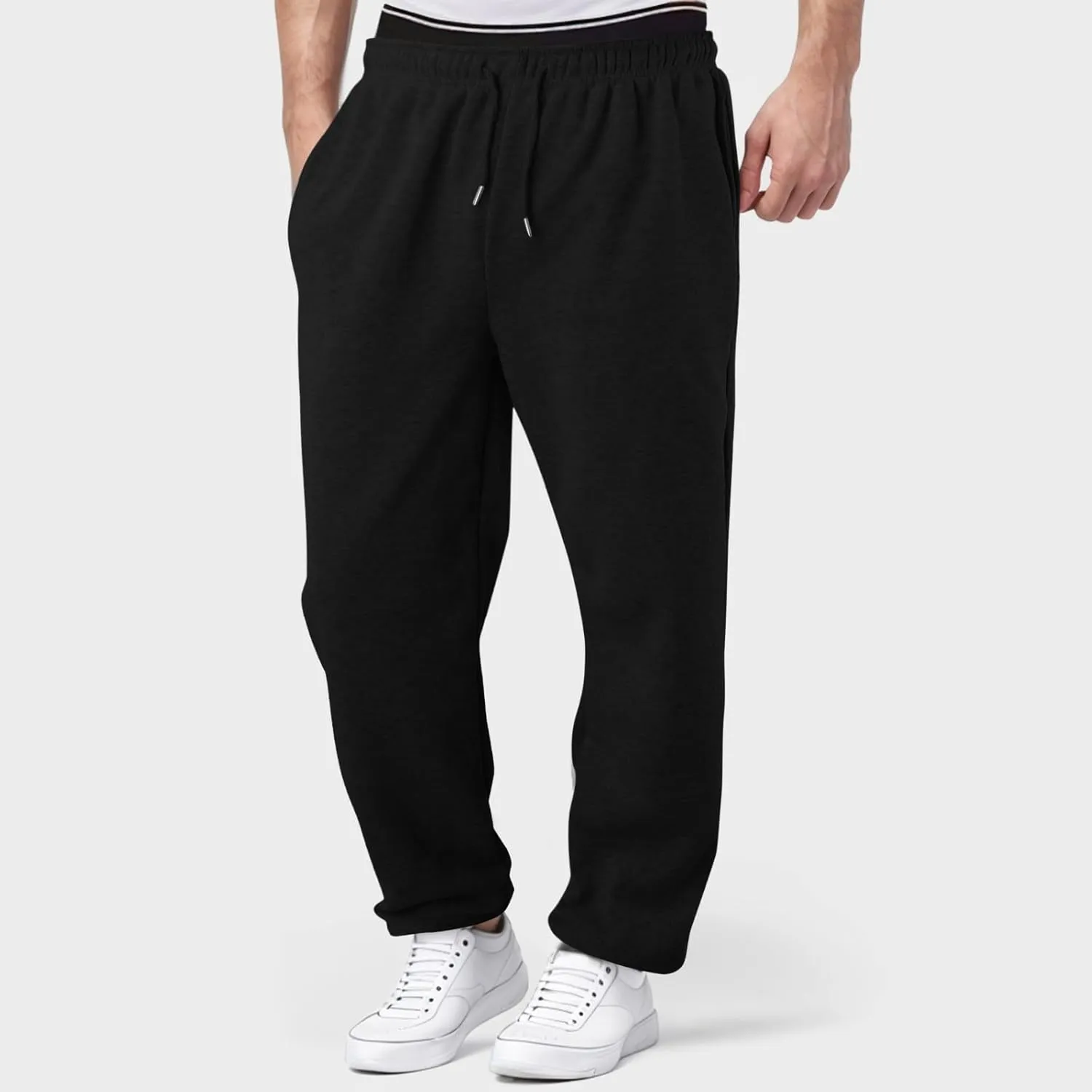 Mens Lightweight Jogging Pant Pockets Lounge Work Joggers Baggy Sport Casual Sweatpants Workwear Pant
