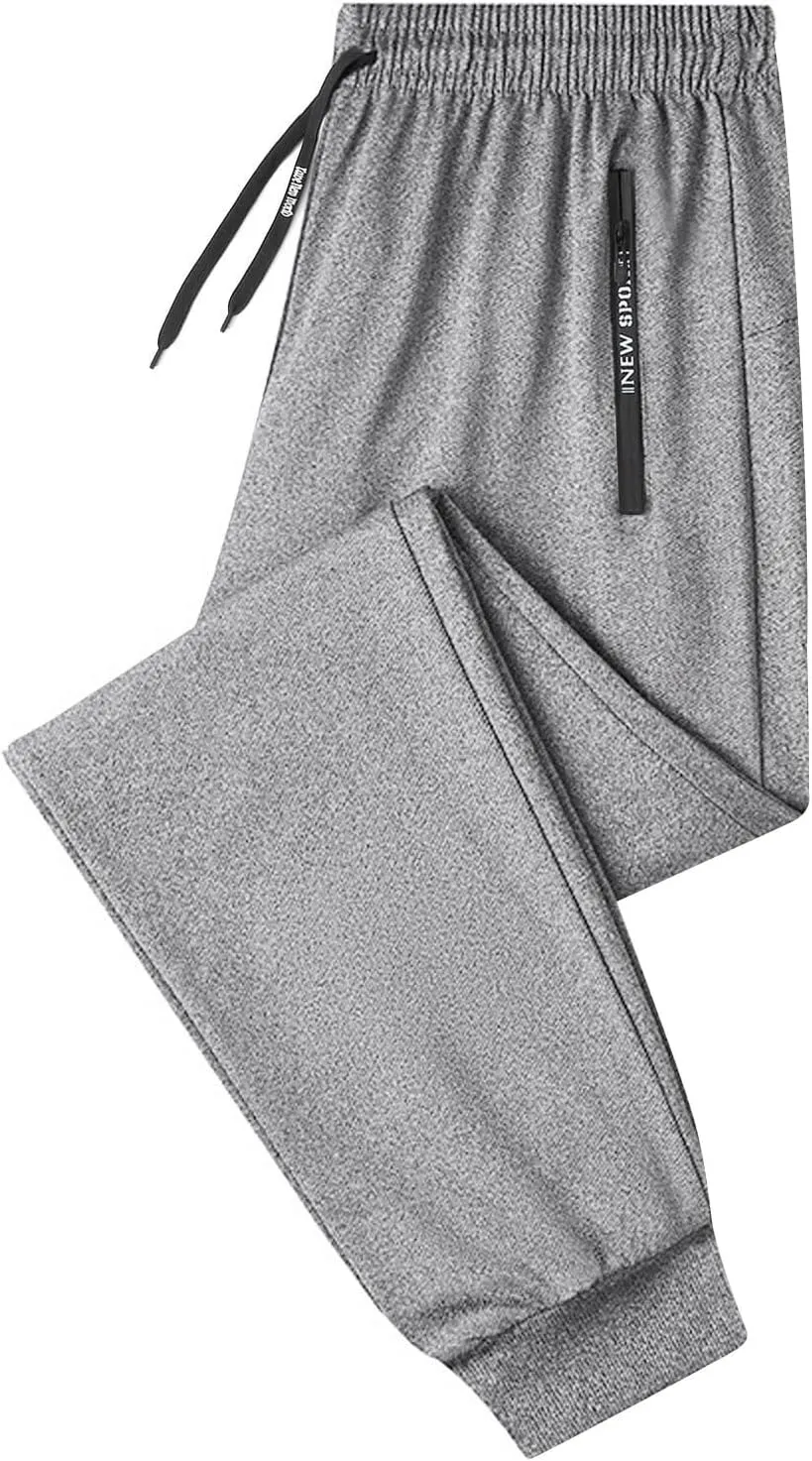 Mens Lightweight Jogging Pant Pockets Track Work Joggers Loose Fit Sport Casual Sweatpant Summer Long Pants