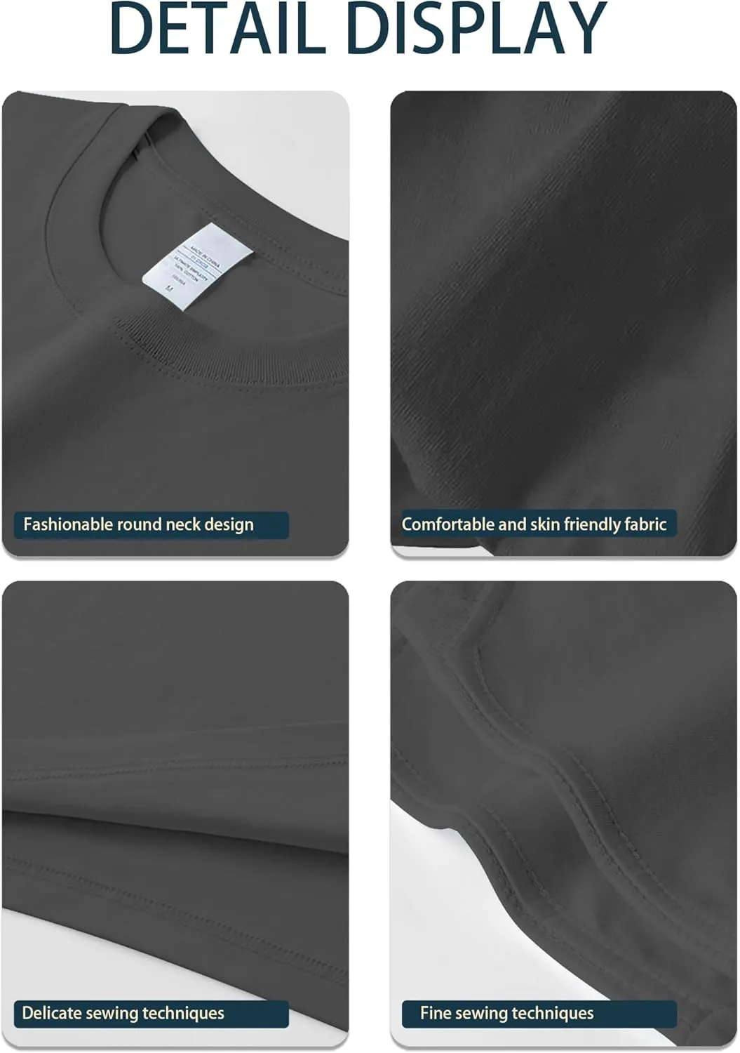 Mens Oversized T Shirts Short Sleeve Cotton Tshirts Heavyweight Streetwear Shirts Crewneck Workout Tees Tops