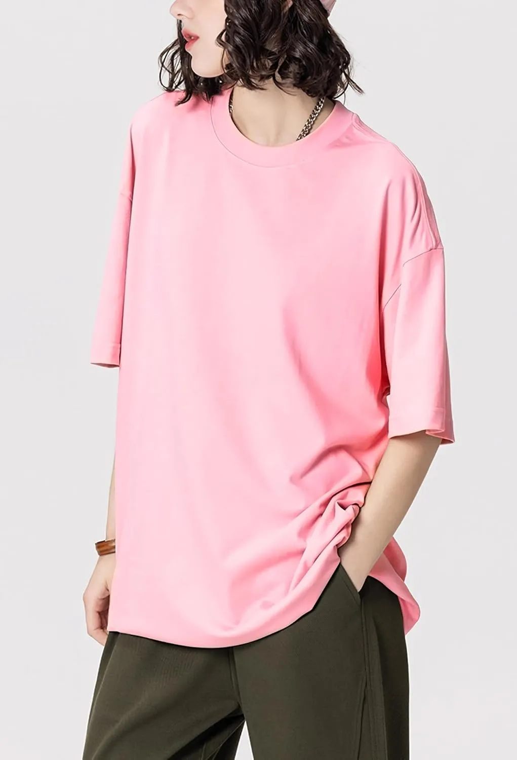 Mens Oversized T Shirts Short Sleeve Cotton Tshirts Heavyweight Streetwear Shirts Crewneck Workout Tees Tops