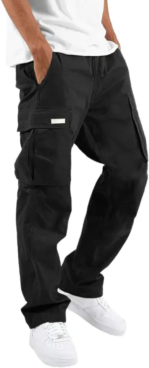 Men's Pants Casual Stylish Joggers Sport Sweatpant Open Hem Elasticated Waist Combat Pant