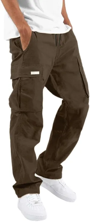 Men's Pants Casual Stylish Joggers Sport Sweatpant Open Hem Elasticated Waist Combat Pant