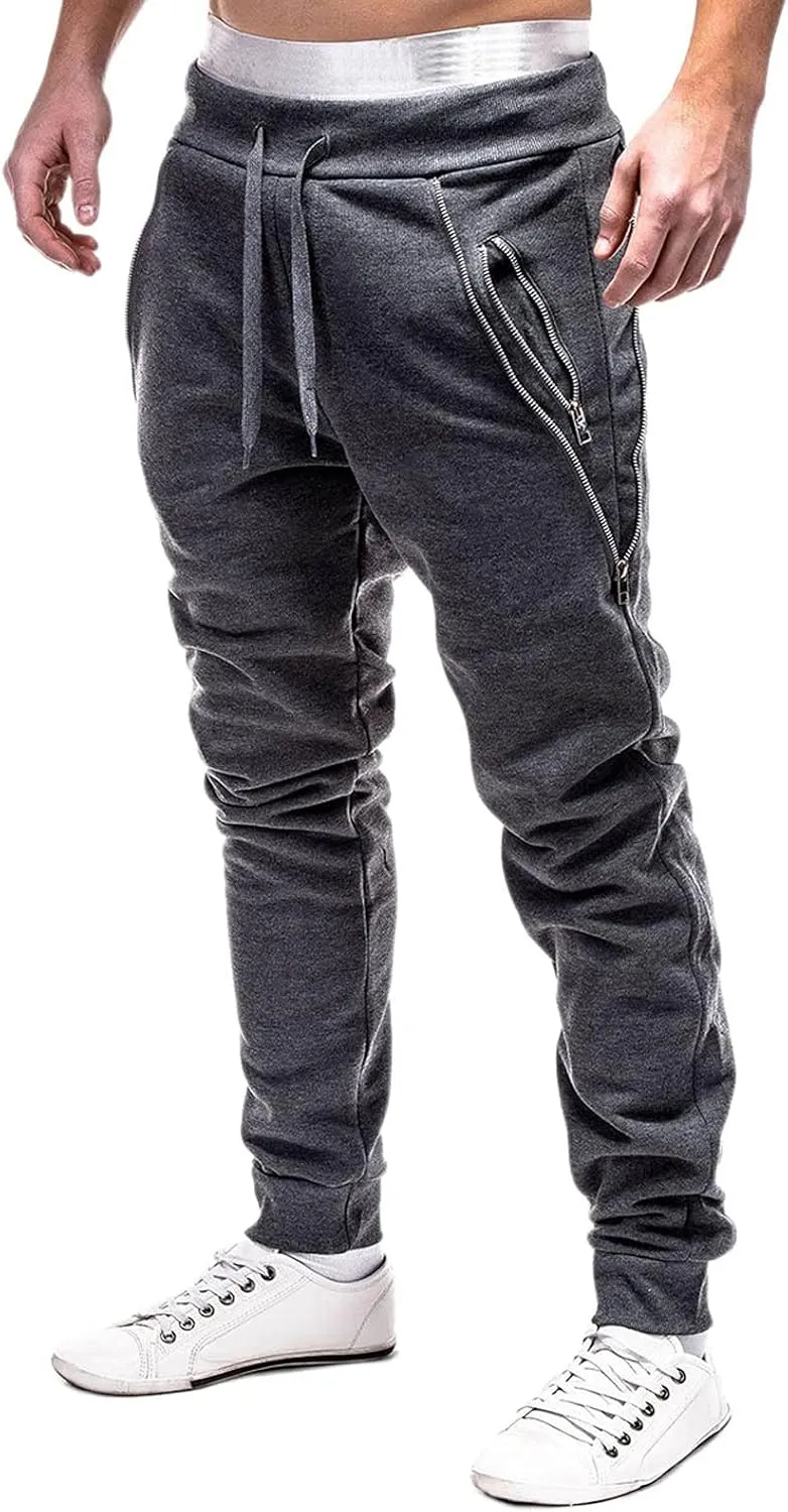 Mens Sweatpants with Pockets Big and Tall Running Workout Pants Athletic Drawstring Joggers Sweatpants Trouser Men's