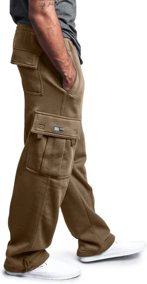 Mens Tracksuit Pant Casual Plus Size Jogger Running Workout Sweatpant with Pockets Elastic Chinos Pant