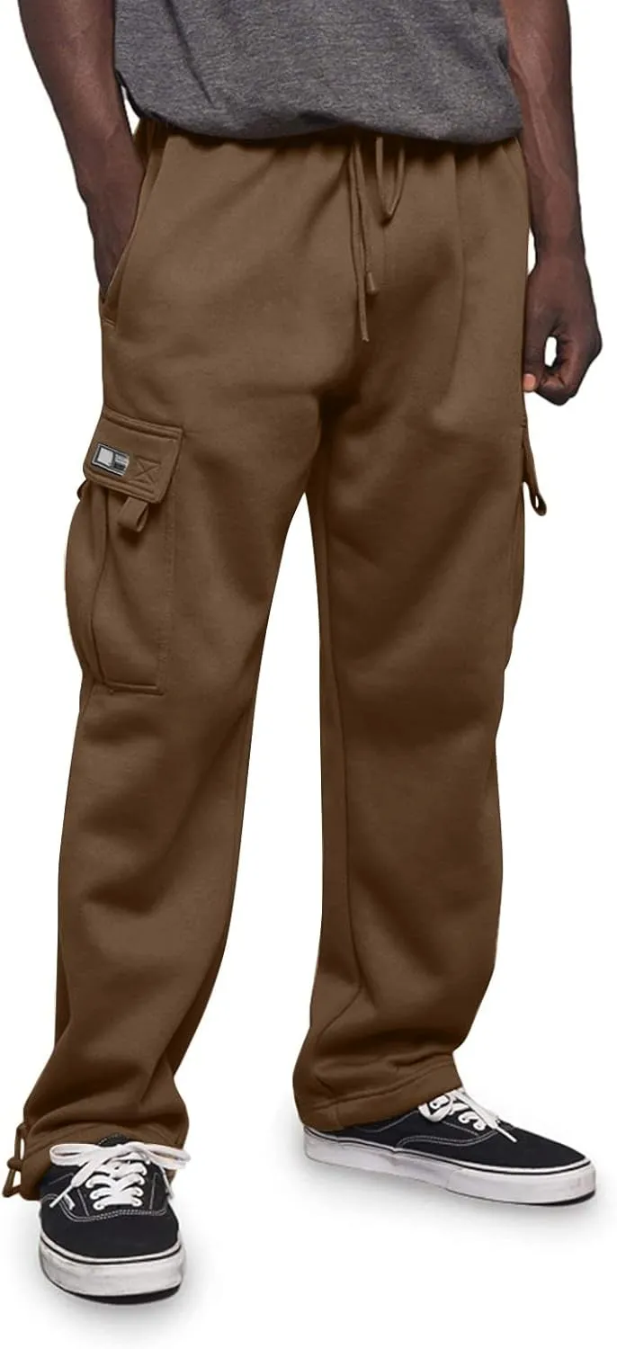 Mens Tracksuit Pant Casual Plus Size Jogger Running Workout Sweatpant with Pockets Elastic Chinos Pant