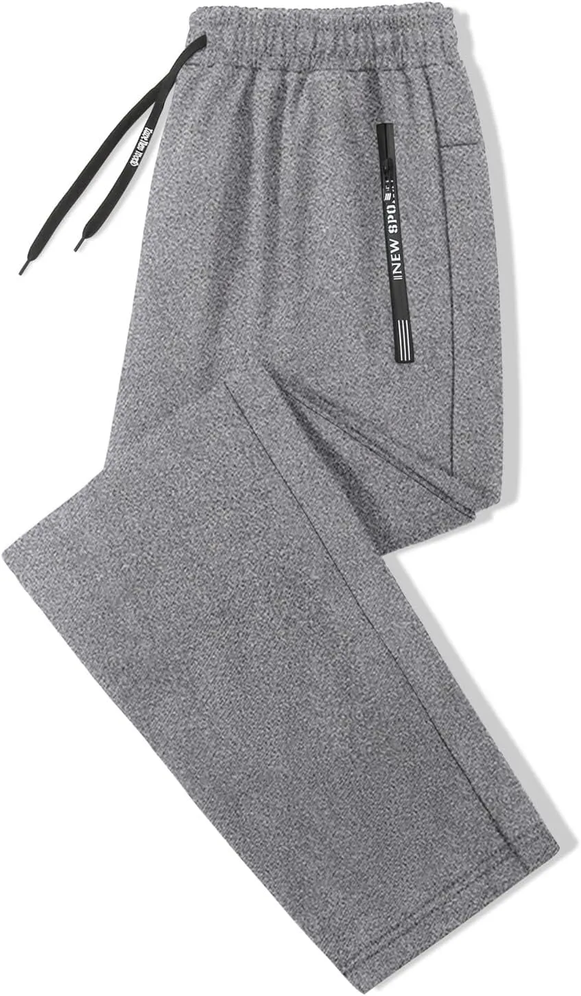Mens Tracksuit Pant Casual Plus Size Jogger Running Workout Sweatpant with Pockets Elastic Chinos Pant