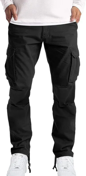 Mens Workout Cargo Sweatpants Loose Sports Trousers Work Pants with Pockets Men's Hiking Cargo Pants for Men Joggers