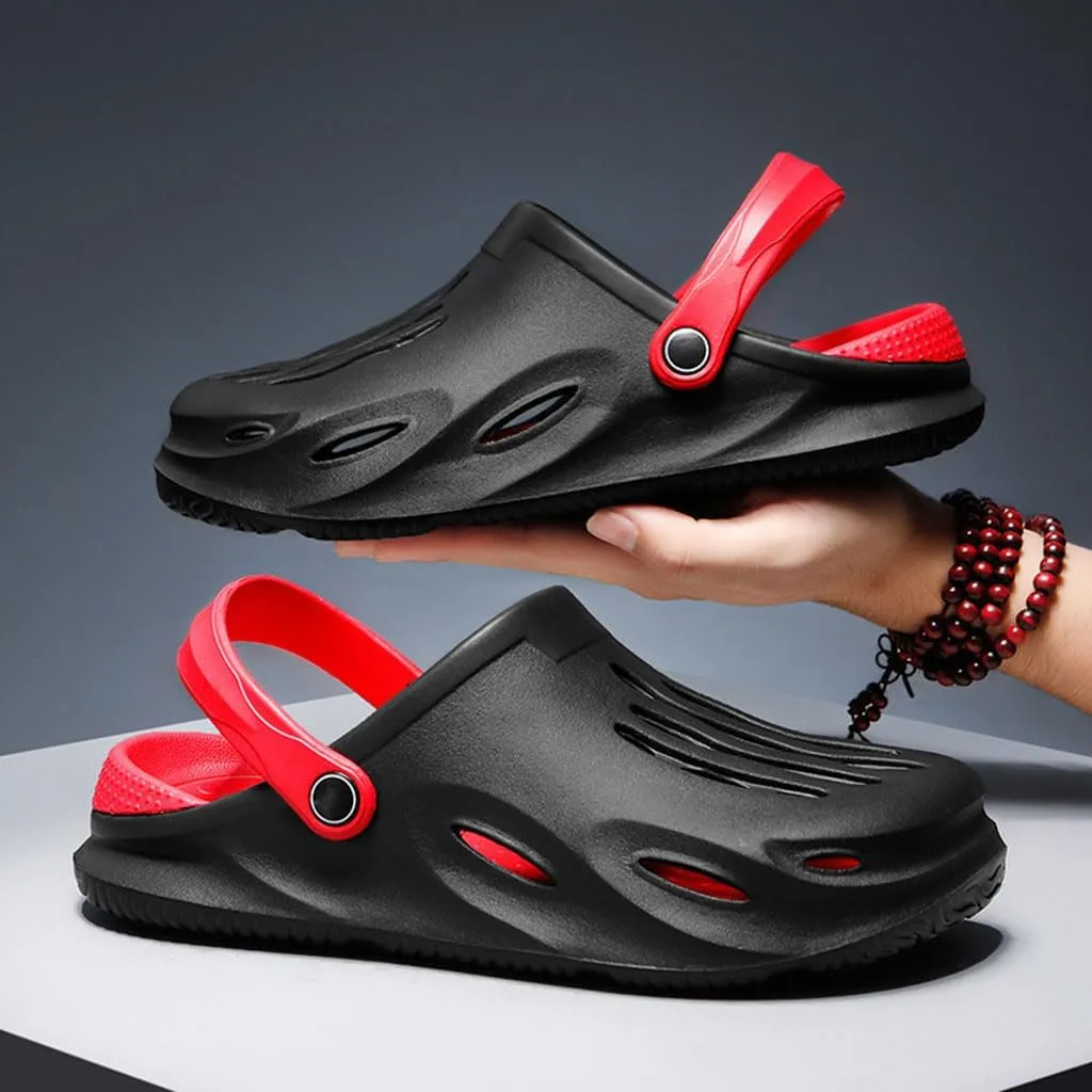 Mens'Slippers Slip-on Athletic Outdoor Hiking Closed Toe Slides Quick Dry Lightweight Beach Shoes with Beach Perforated Sandals