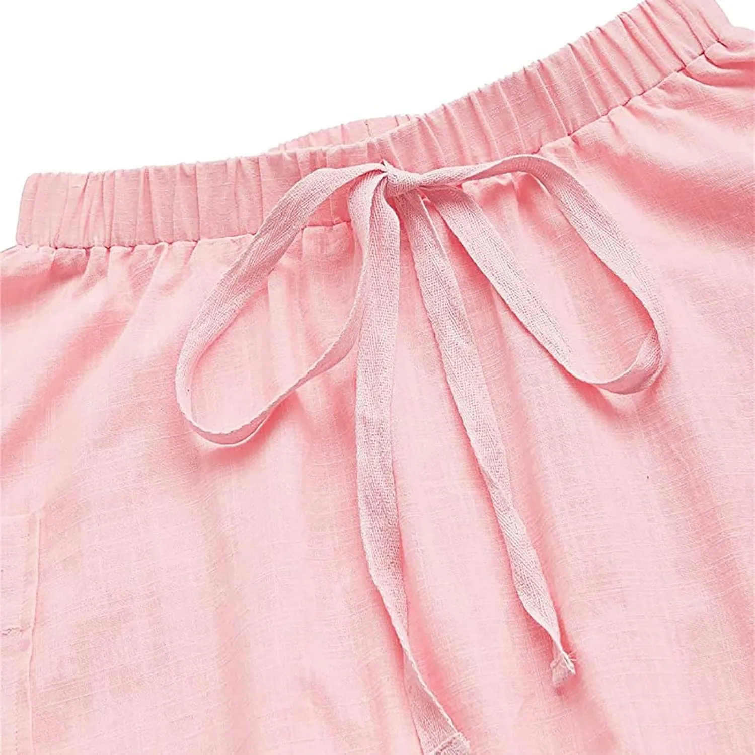 Midi Skirts for Women Summer Drawstring Elastic Waisted Flowy A-Line Swing Pleated Skirt with Pockets
