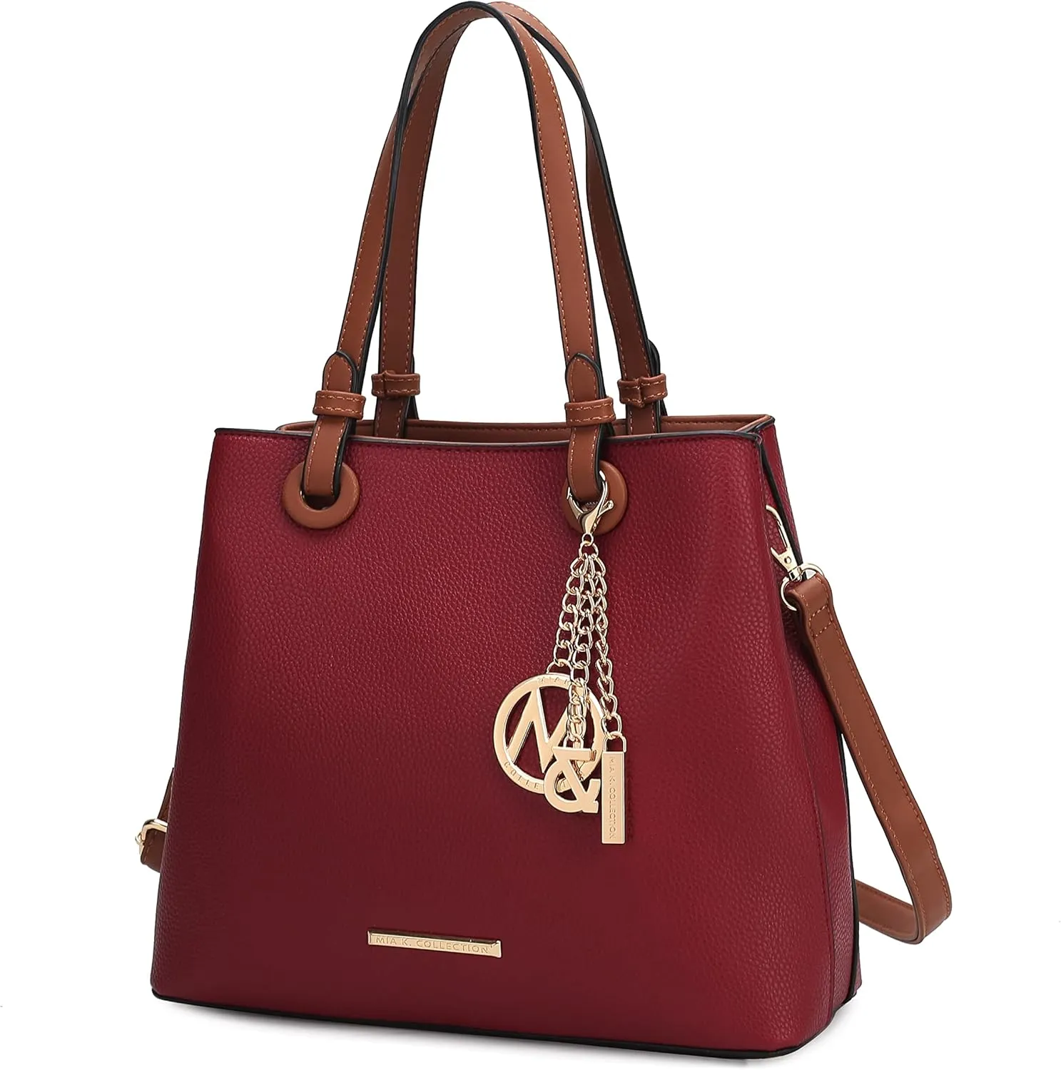 MKF Collection Tote Bag for Women, Vegan Leather Top-Handle Handbag Crossover Purse