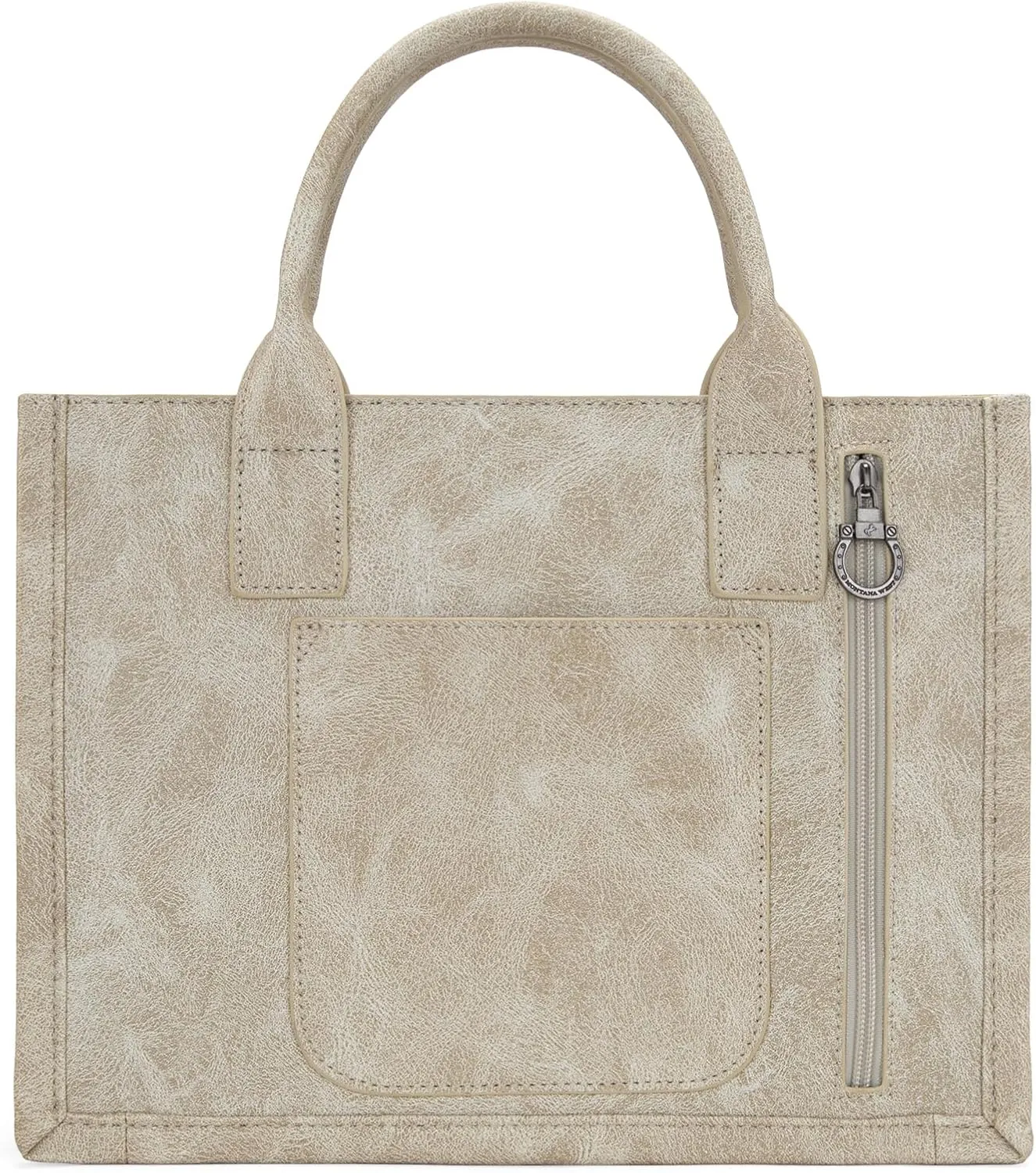 Montana West Longhorn Whipstitch Western Top Handle Tote Bag with Card Wallet Set