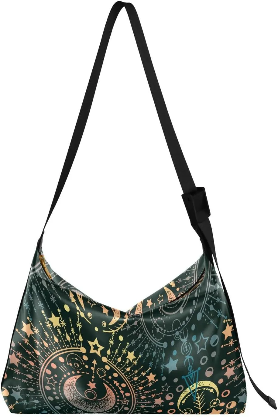 Moon Star Alchemy Magical Hobo Crossbody Bags for Women Leather Large Shoulder Bag Cross Body Trendy Womens Tote Bags Handbag for Travel Shopping