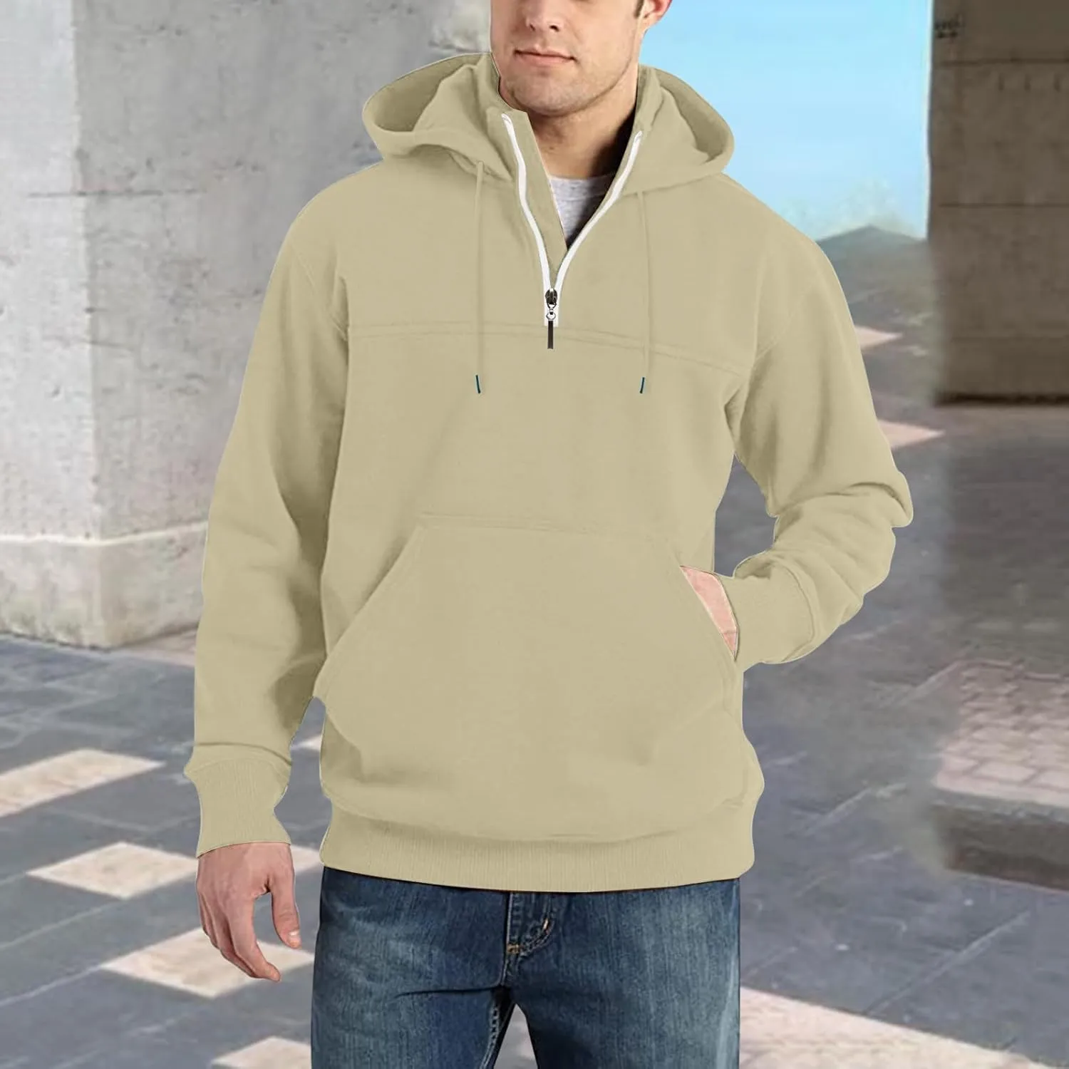 Muscularfit Mens Sweatshirt Hoodie Zip Up Lightweight Gym Athletic Sweatshirt Hooded Pullover Casual Long Sleeve Fall Hoodies