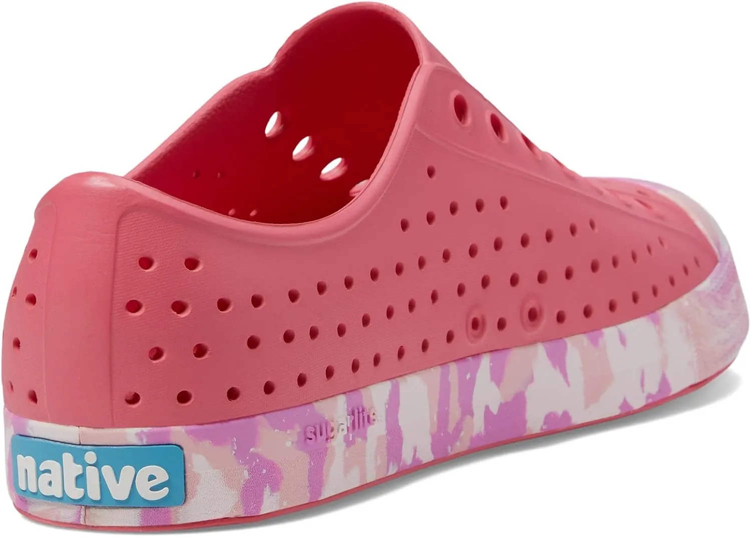 Native Shoes Jefferson Sugarlite Marbled Unisex Slip-On Shoes  Round Toe  Perforated Synthetic Upper