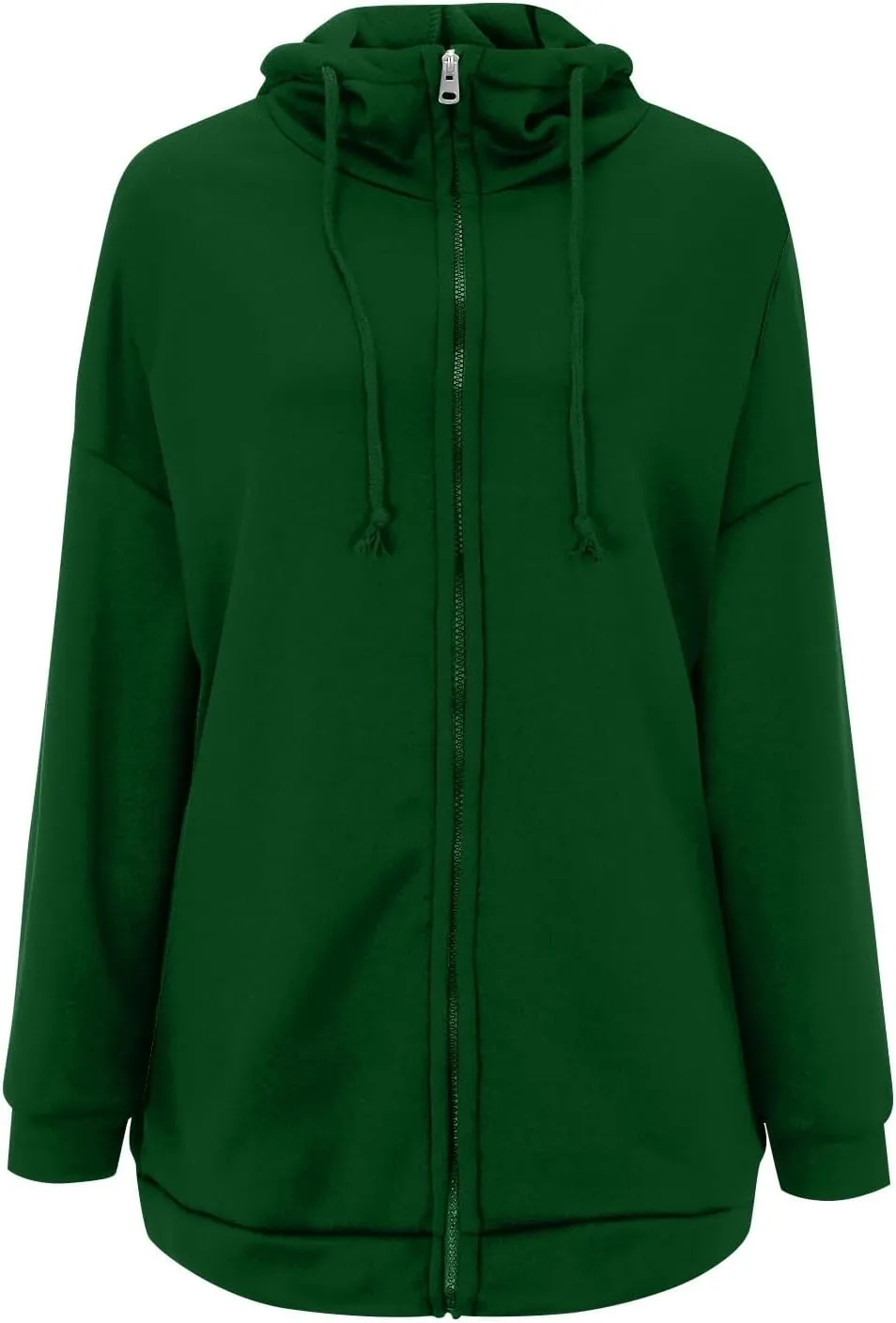 NBXNZWF Womens Zip Up Long Hoodies Lightweight Long Sleeve Tunic Hooded Sweatshirt Casual Fall Oversized Jacket With Pockets