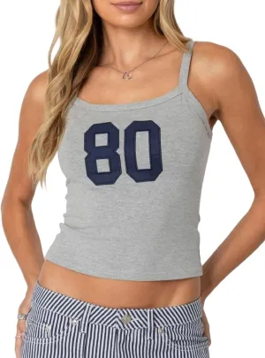 NUFIWI Women Graphic Tank Top Spaghetti Strap Embroidered Crop Tops Sleeveless Cute Baby Tee Y2k Jersey Camisole