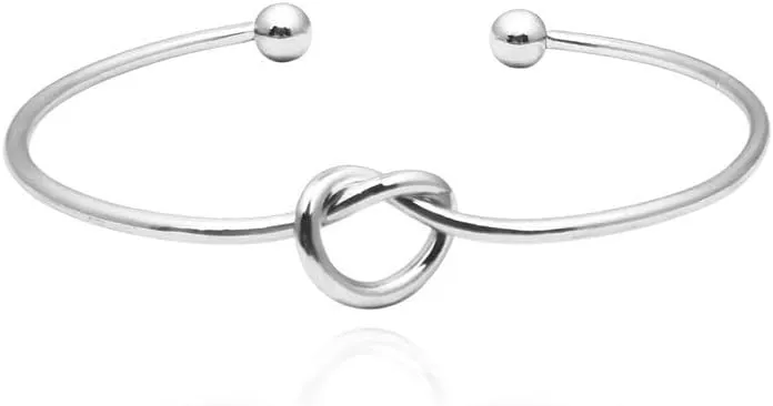 ONLYJUMP 14K Gold Plated Forever Love Knot Infinity Bracelets for Women Simple Delicate Open Adjustable Love Heart Cuff Bracelet Minimalist Knot Bangles Bracelet Fashion Jewellery Gift