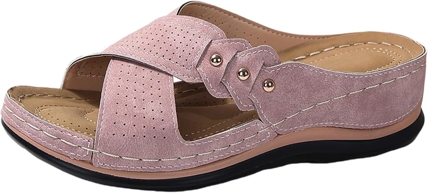 Orthopedic Sandals for Women Comfortable Dressy Wide Width Wedge Spring Shoes Summer Arch Support Orthotic Sandals