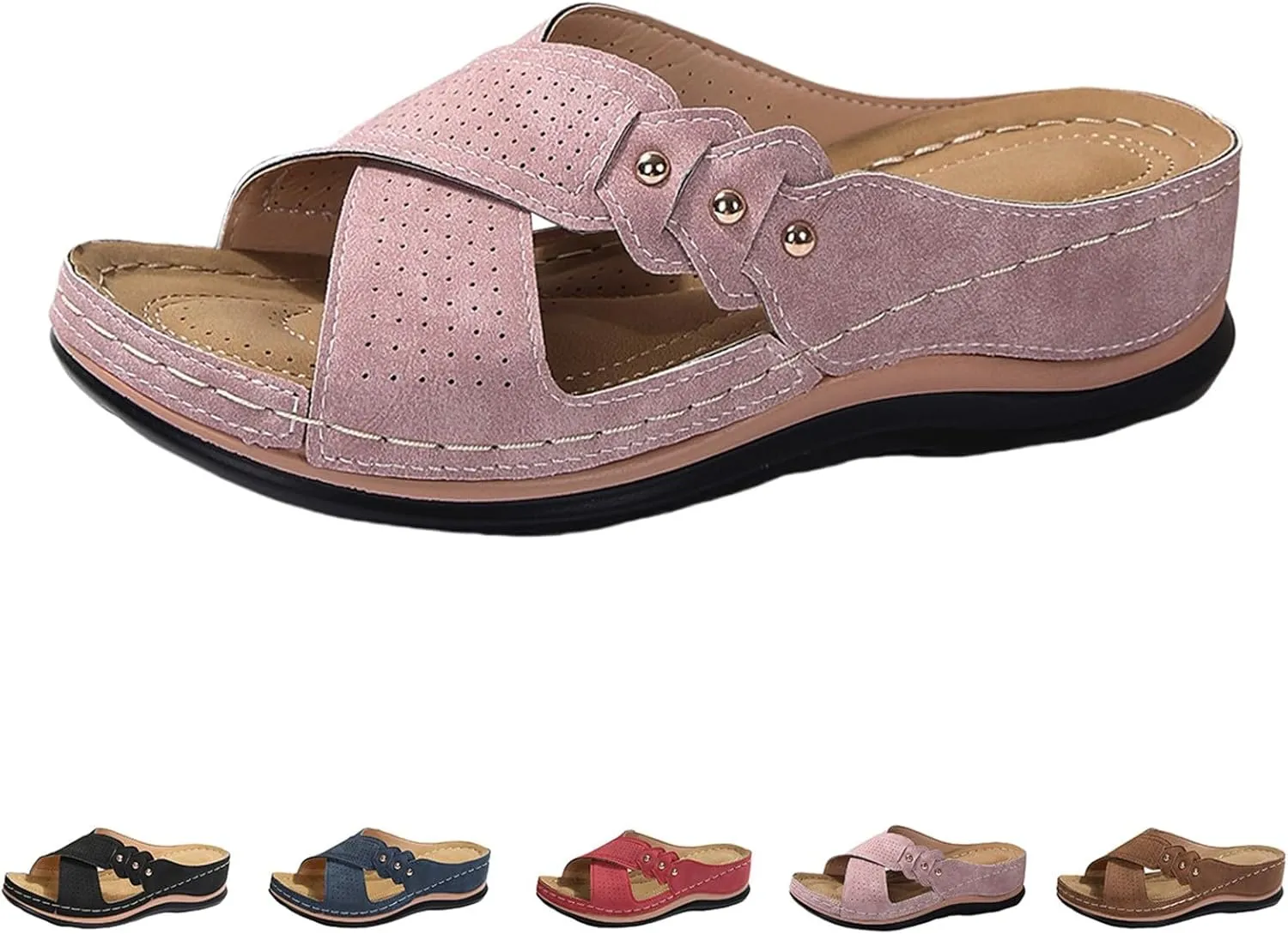 Orthopedic Sandals for Women Comfortable Dressy Wide Width Wedge Spring Shoes Summer Arch Support Orthotic Sandals