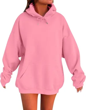 Oversized Hoodies for Women Drop Shoulder Fleece Sweatshirts Plus Size Pullover Tops 2024 Fashion Preppy Clothes