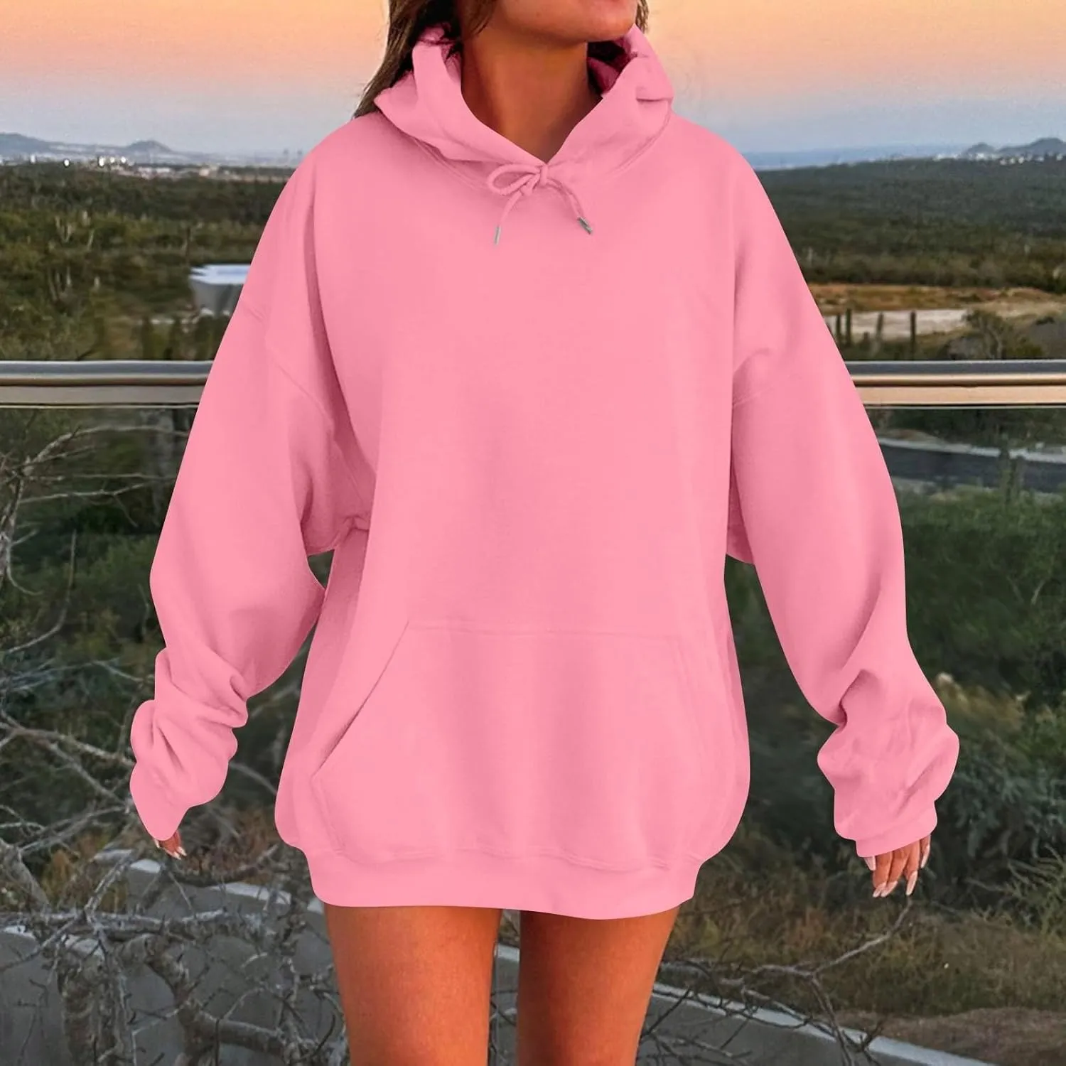 Oversized Hoodies for Women Drop Shoulder Fleece Sweatshirts Plus Size Pullover Tops 2024 Fashion Preppy Clothes
