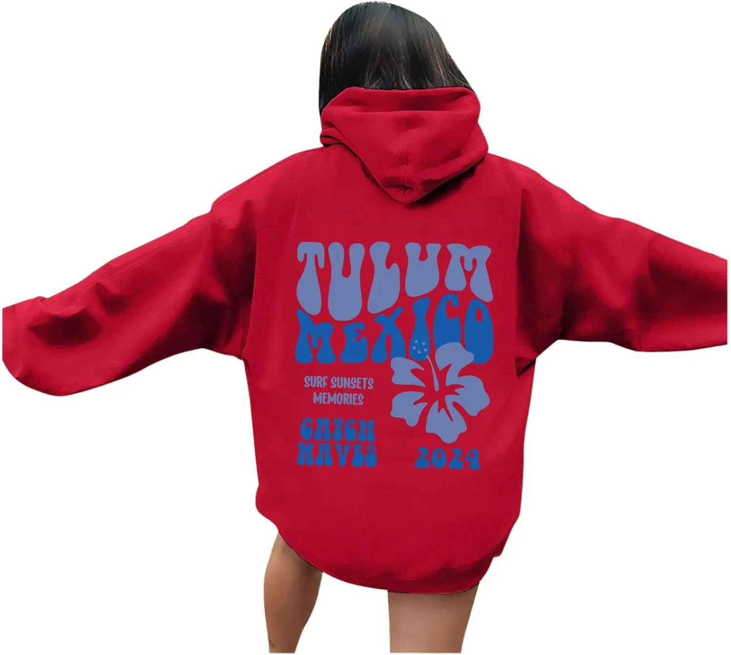 Oversized Hoodies for Women Teen Girls Pink Letter Graphic Long Sleeve Y2K Hooded Comfort Sweatshirt Pink Hoodie