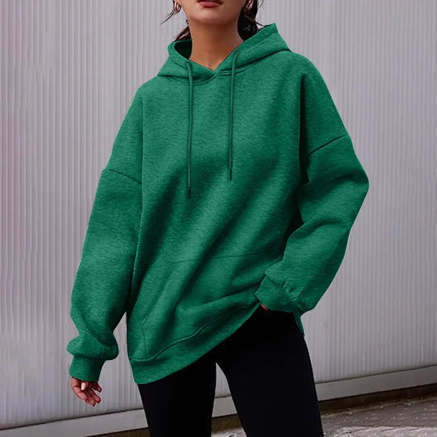 Oversized Hoodies For Women Trendy Long Sleeve Fall Sweatshirt Drawstring Drop Shoulder Tops With Pocket Fashion 2024