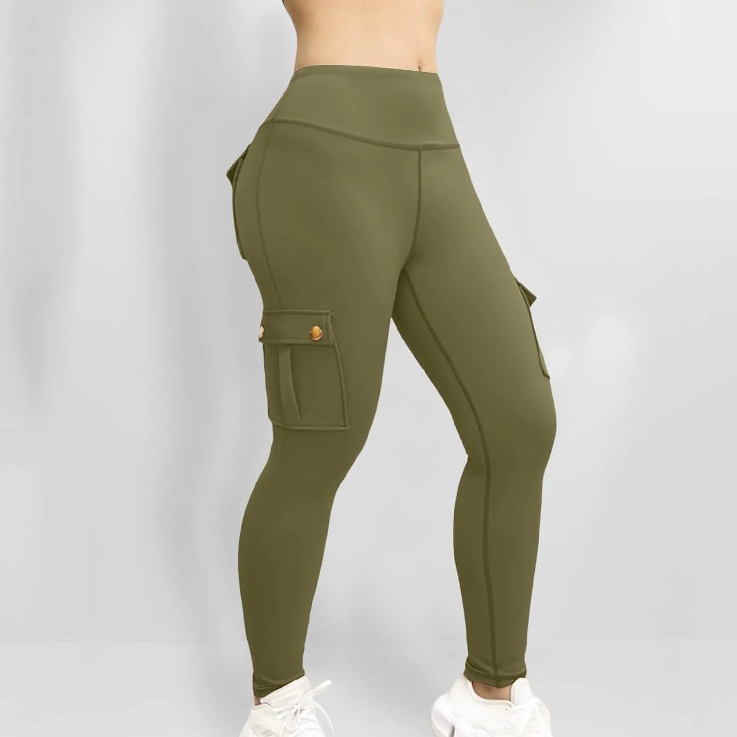Pants for Women Summer Elastic High Waist Athletic Pants Comfy Casual Workout Trousers with Multiple Pockets 2025