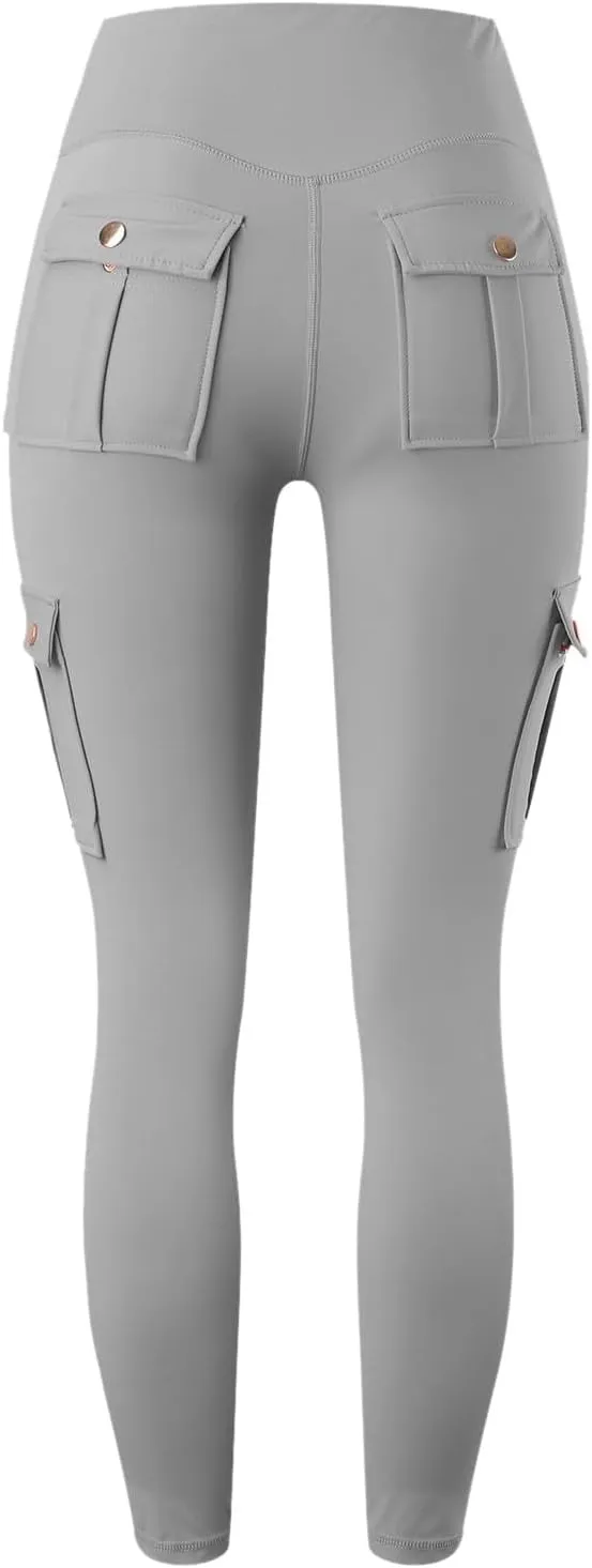Pants for Women Summer Elastic High Waist Athletic Pants Comfy Casual Workout Trousers with Multiple Pockets 2025