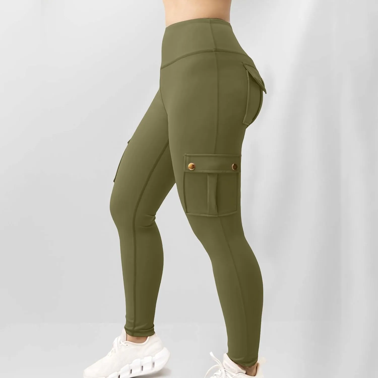 Pants for Women Summer Elastic High Waist Athletic Pants Comfy Casual Workout Trousers with Multiple Pockets 2025