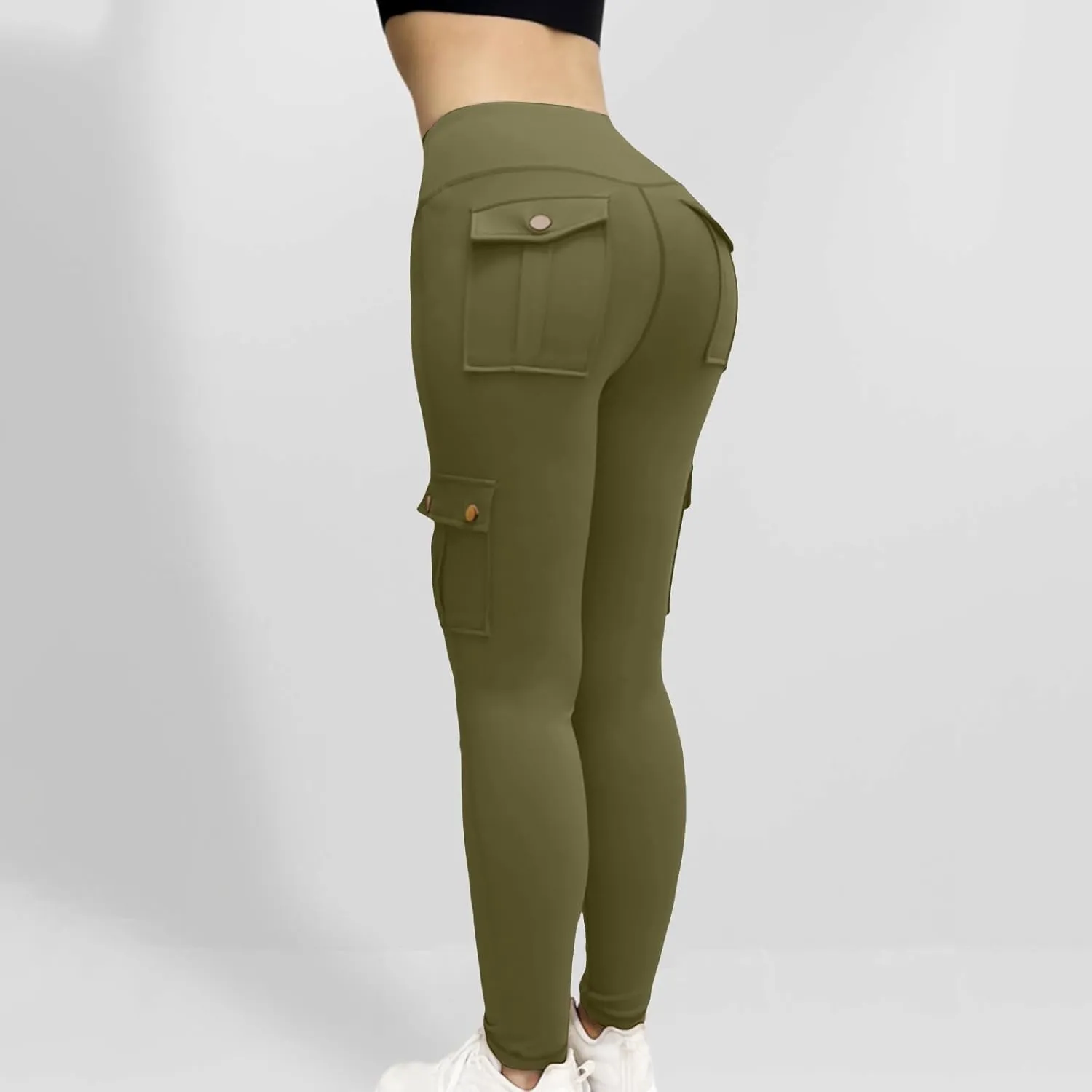 Pants for Women Summer Elastic High Waist Athletic Pants Comfy Casual Workout Trousers with Multiple Pockets 2025