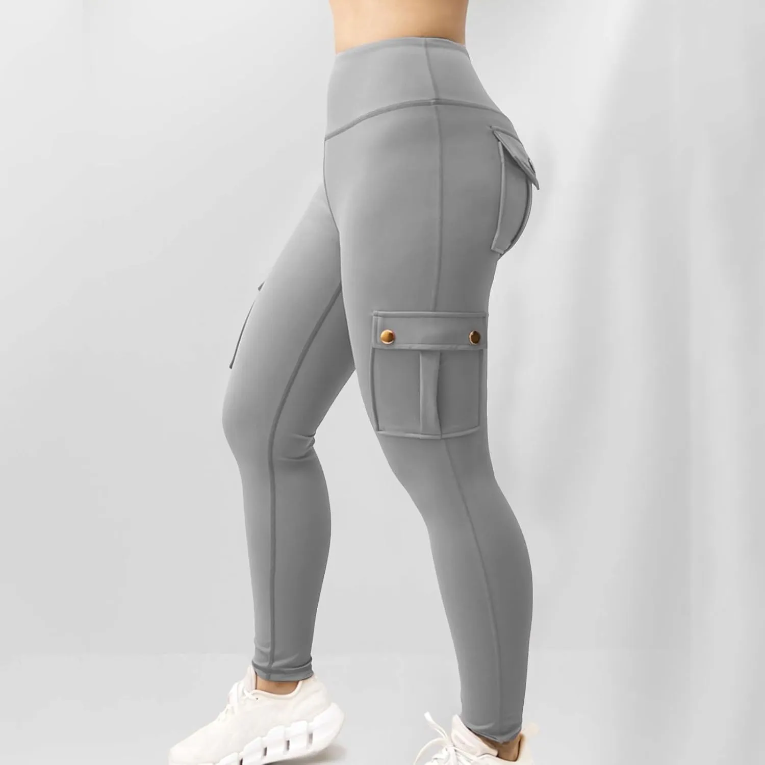 Pants for Women Summer Elastic High Waist Athletic Pants Comfy Casual Workout Trousers with Multiple Pockets 2025