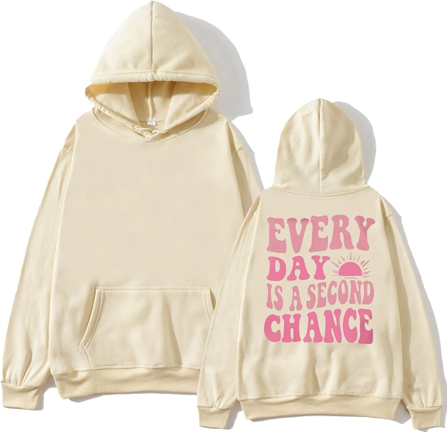 Pink Hoodies for Women Latter Print Oversized Long Sleeve Casual Pullover with Pocket Sweater 2024 Fall Sweatshirt Y2K