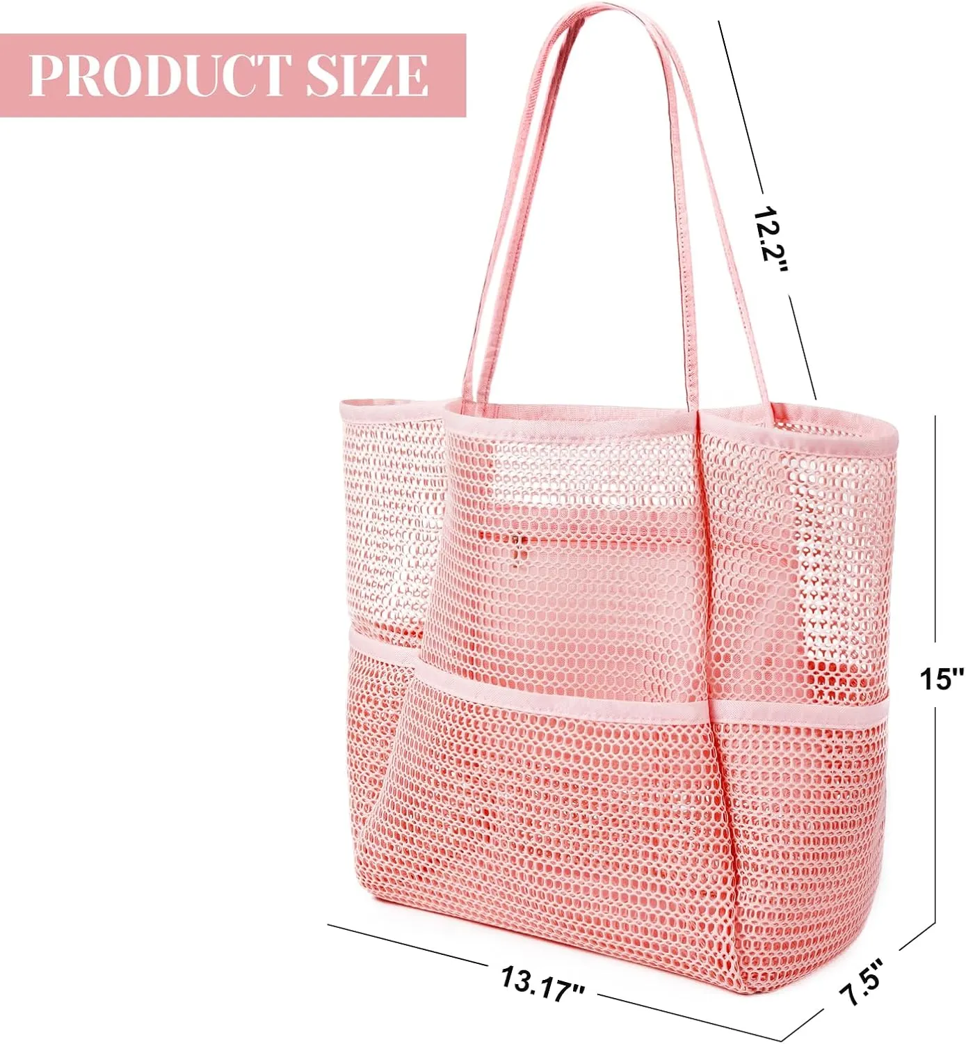 Pleneal Crochet Tote Bag, Mesh Beach Bag, Knitted Shoulder Bag Vacation Arsthetic Boho Tote Bag for Women