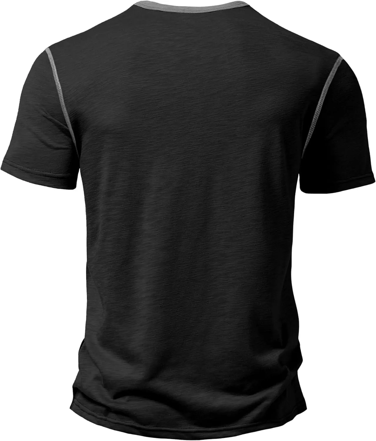 PLEPAN Mens Henley Shirts Crewneck Short Sleeve Casual Cotton T-Shirts with Contrast Color Collar
