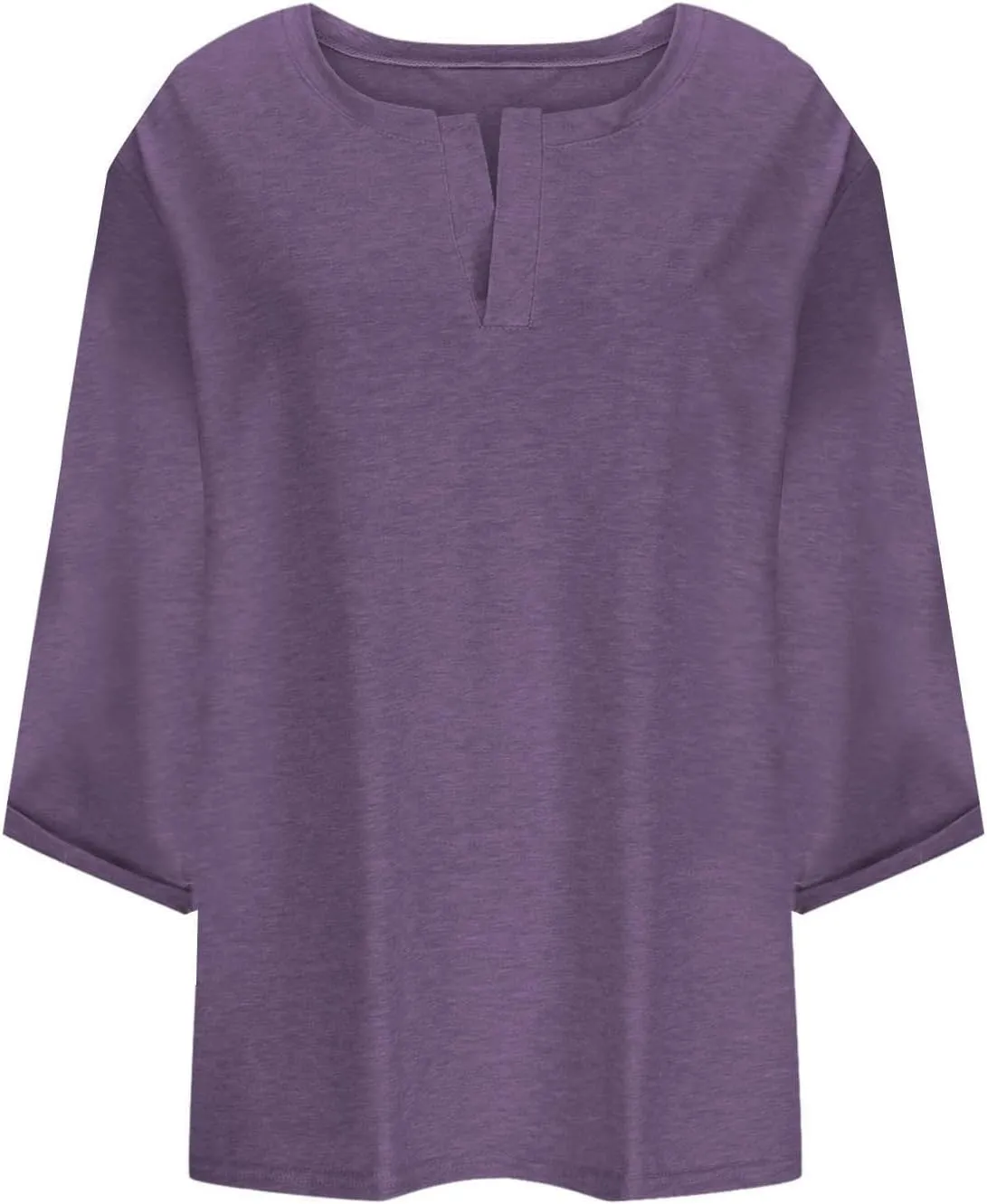 Plus Size T Shirts for Women Loose Fit 3/4 Length Sleeve Tops Oversized Cute Tees Summer V Neck Blouses