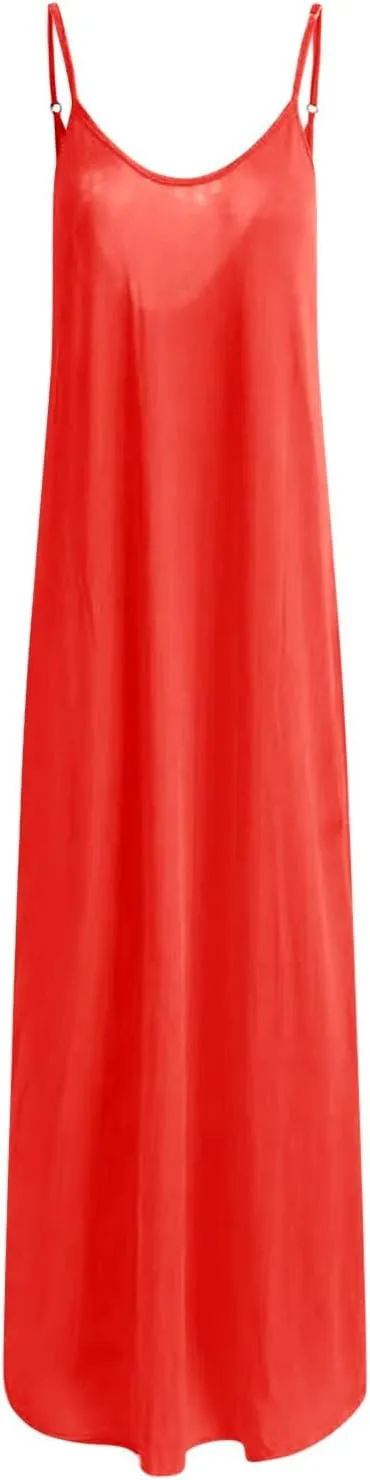PTOLOCIF Womens Solid Round Neck Long Sleeved Patchwork Long Skirt is Fashionable and Plus Size Dress Blouses for Women