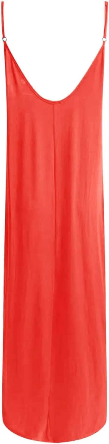 PTOLOCIF Womens Solid Round Neck Long Sleeved Patchwork Long Skirt is Fashionable and Plus Size Dress Blouses for Women