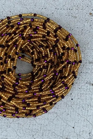 Purple Crystal Tie On Waist Beads