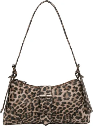 QWINEE Women's Studded Y2k Purse Rivet Hobo Purse Punk Leather Shoulder Bag with Buckle