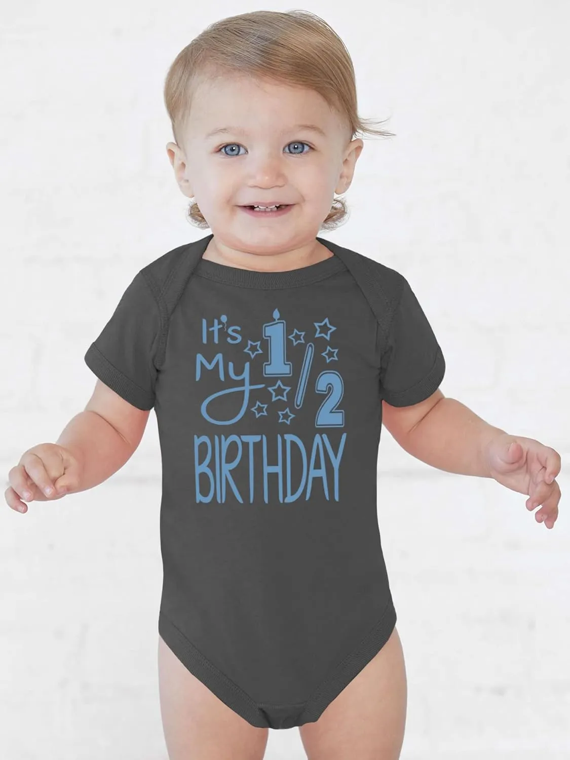 Reaxion Handmade Baby Boy Half Birthday Bodysuits It's My 1/2 Birthday Outfit