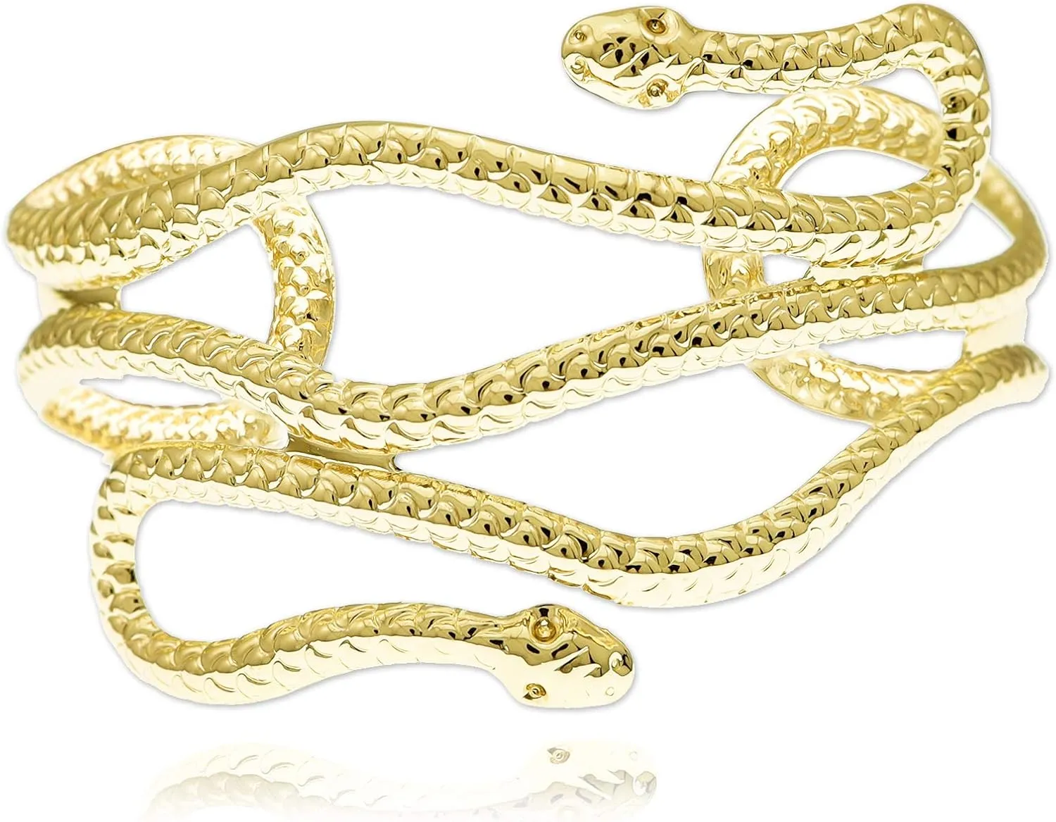 RechicGu Chic Egypt Cleopatra Swirl Snake Arm Cuff Armlet Armband Open Bangle Bracelet 8cm Polycarbonate