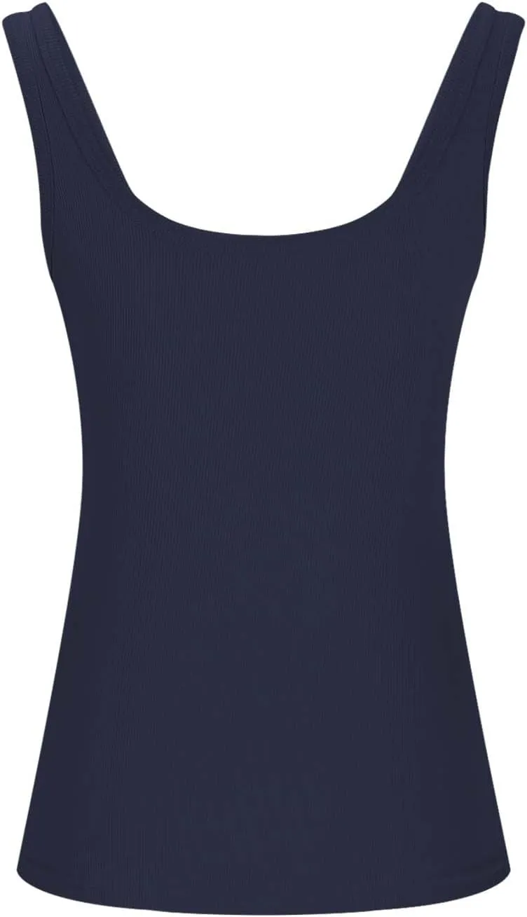 Ribbed Tank Tops for Women Sleeveless Compression Shirt Lightweight Workout Shirts Slim Fit Scoop Neck Tank Top