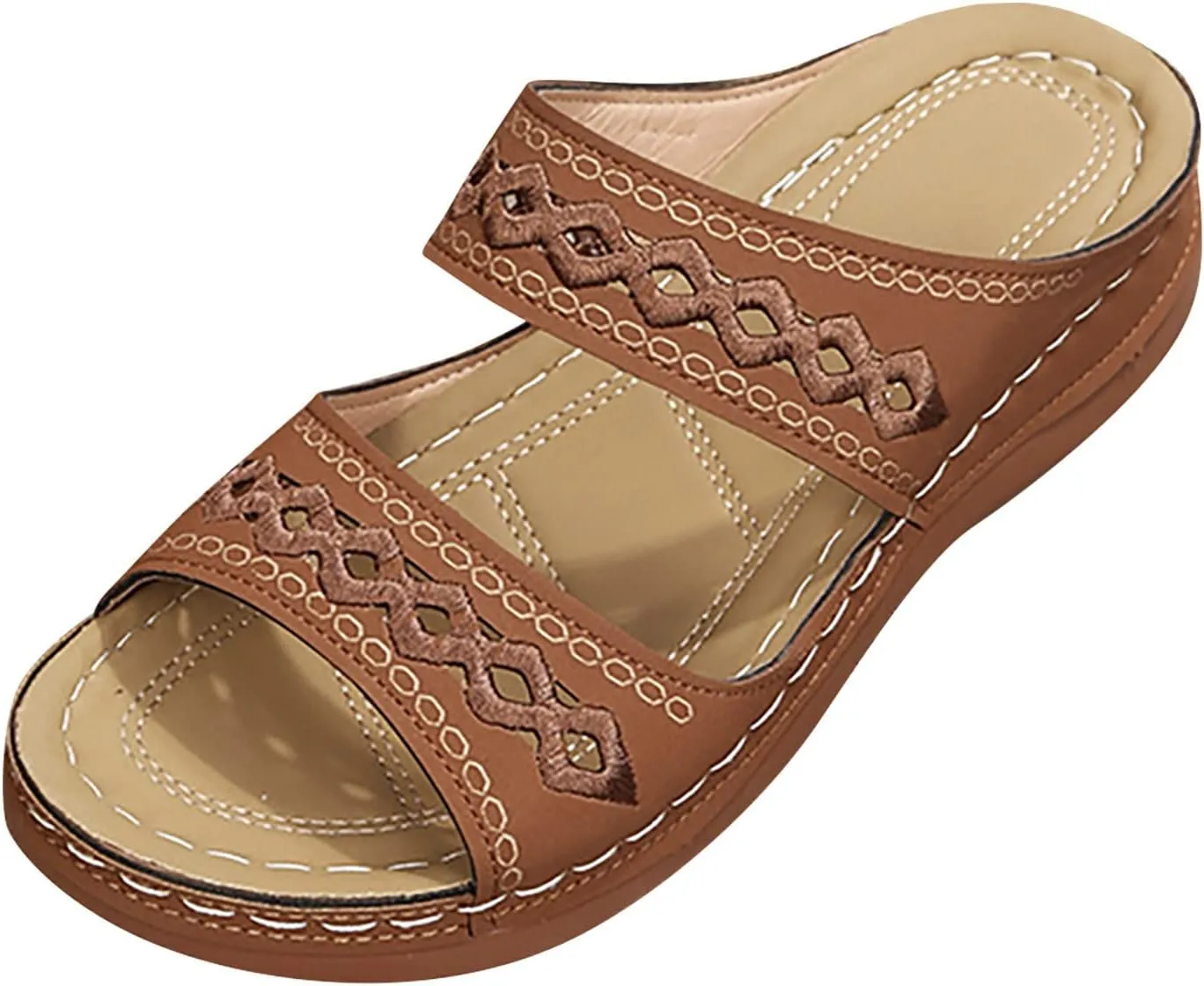 Sandals for Women Dressy Summer, Orthopedic Sandals for Women Comfortable Peep Toe Sandals Summer Travel Sandals
