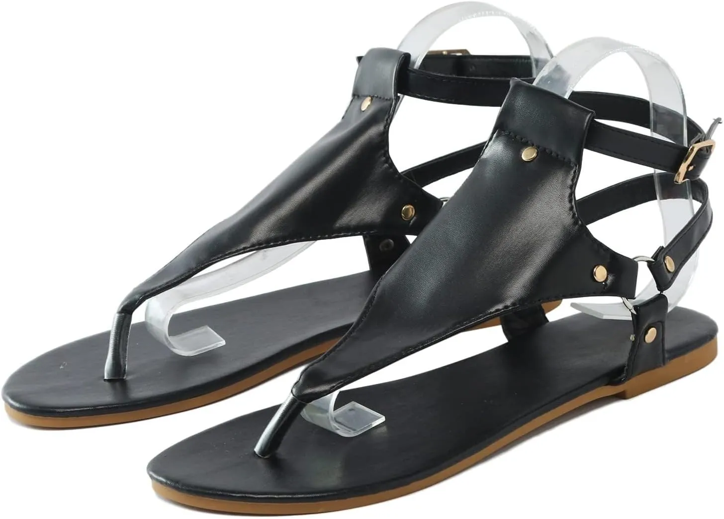 Sandals for Women Dressy Summer, Toe Ring Thong Sandals Lightweight, Hoop and Loop Flat Flip Flops, Summer Hollow Out Shoes, Comfortable Casual Flats 2025 Fashion Trends