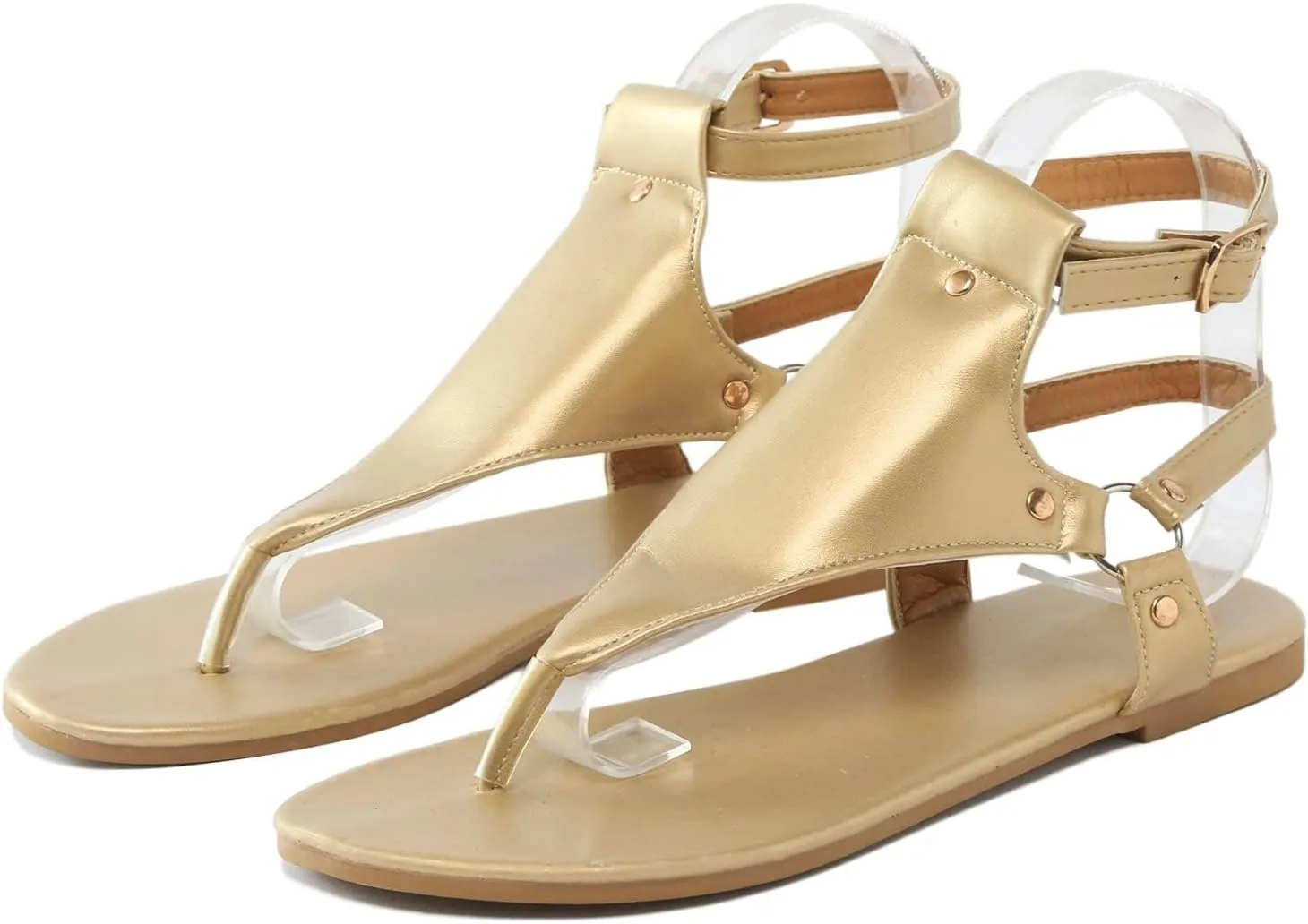Sandals for Women Dressy Summer, Toe Ring Thong Sandals Lightweight, Hoop and Loop Flat Flip Flops, Summer Hollow Out Shoes, Comfortable Casual Flats 2025 Fashion Trends
