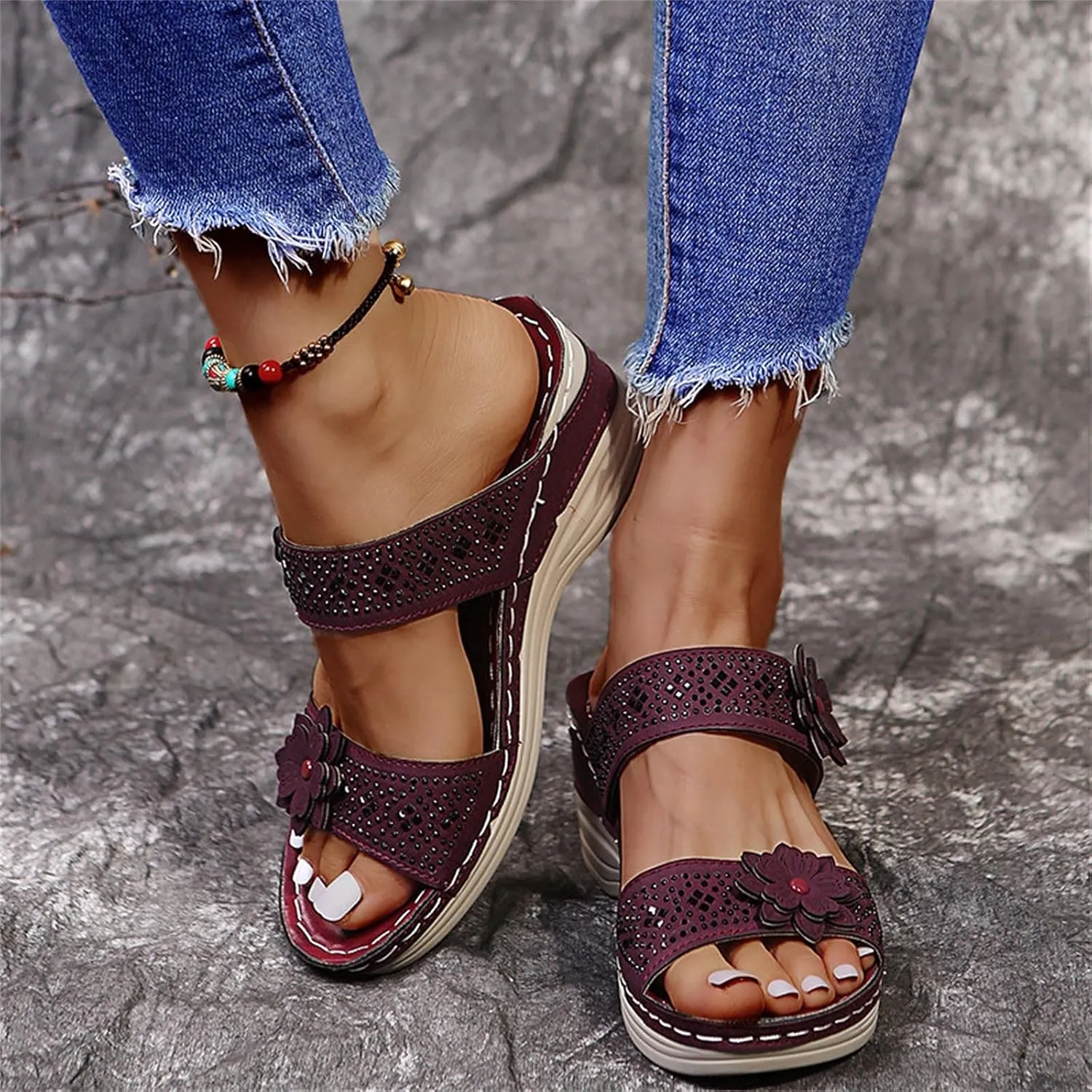 Sandals for Women Dressy Summer, Wedge Sandals for Women Dressy Summer Comfy Orthotic Sandals with Arch Support Shoes